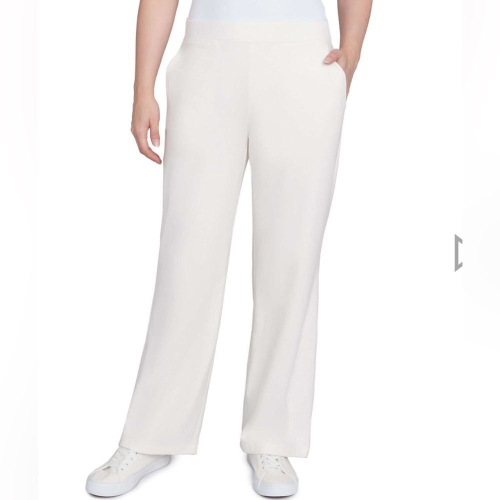 Ruby Rd Women's Luxe Stretch Rib Knit Straight Leg Pull-On Pant Size Medium